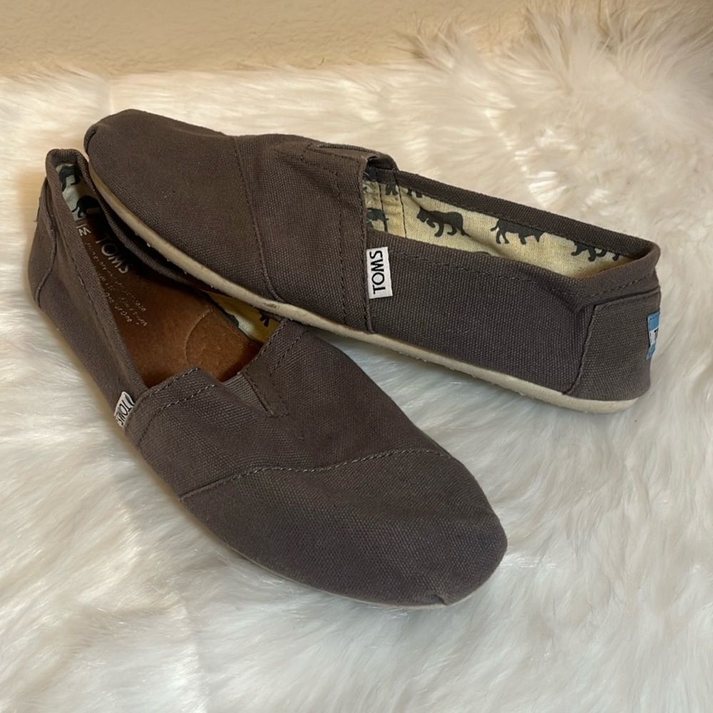 TOMS Gray Canvas Shoes